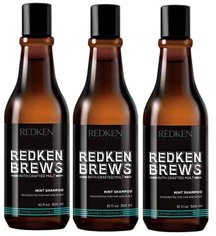 3er Mint Shampoo Brews Redken 5th Avenue NYC Mint Shampoo für Haar und Haut je 300 ml = 600 ml