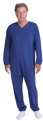 FERRUCCI COMFORT Pigiama Sanitario per degenti con Cerniera a Manica Lunga - 100% Cotone - Made in Italy (L)