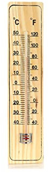 Termometro Ambiente Interno, Termometro Esterno, Termometro In Legno, -40°C-+50°C (22X5cm)