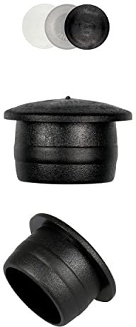 FUX 10 Stück Blindstopfen Abdeckkappen für Bohrlöcher Bohrlochabdeckung, Schaftdurchmesser 4,4 bis 20,5mm, Schwarz, Weiß, Natur, Bohrlöcher verschließen Bohrlochabdeckkappen (Schwarz, 14,8mm)