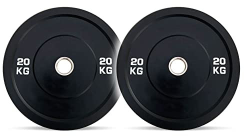 Bumper Plates 2 x 20kg Hantelscheibe 50mm Gummi Gewichte Gewichtscheibe mit Metall-Innenring