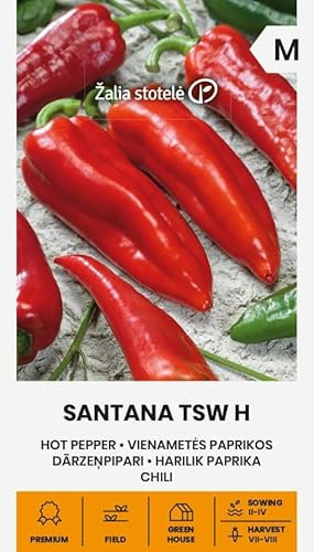Zalia Stotele | Chili - Graines Santana TSW H | Graines de légumes | Planter des graines | Graines de piment | Hybride résistant mi-précoce | 1 paquet