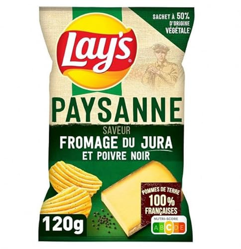 LAY'S – Chips, queso de Jura y pimienta, 120 g – cuatro artículos