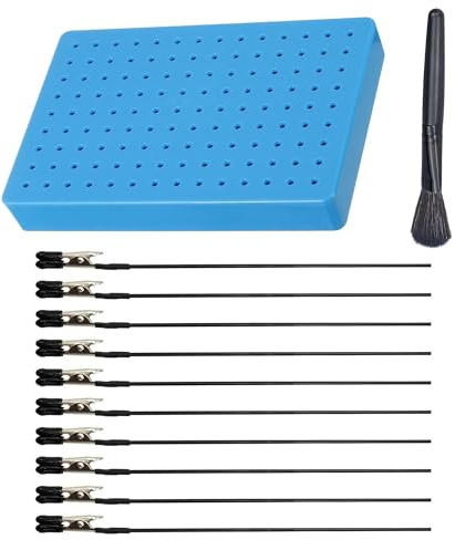 HUAZIZ 10 Pezzi Clip a Coccodrillo con Supporto Base per Aerografo, Set di Morsetti per Pittura a Spruzzo, Strumento di Pittura per Modelli con Supporto per Fai Da Te, Foto, Verniciatura a Spruzzo