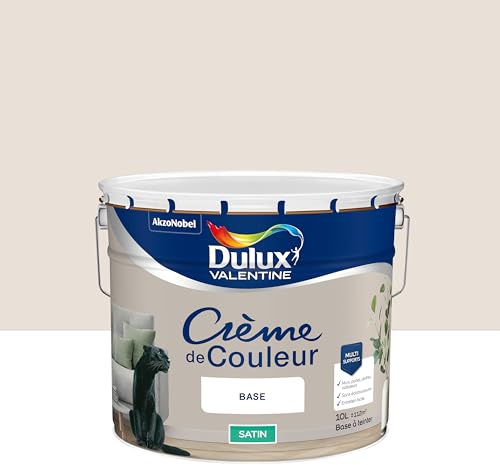 Dulux Valentine Crème de Couleur - Peinture multi-supports intérieure - Satin Lin Brut 10 L