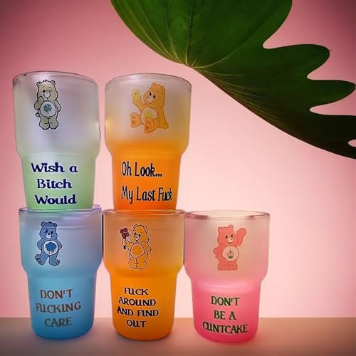 Swear Bears Cups, 3oz Roliga Kaffemuggar Vuxenhumor, Tumlare Med Lock För Snapsglas, Roligt Isolerat Snapsglas För Cocktail, Whisky, Hem, Bar (Color: 5PCS)