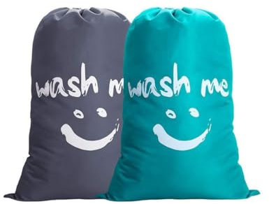 EIYVPRA 2 PCS Bolsa de Colada con Cuerda nilón Cesto para Ropa Sucia, Plegable para Baño Con Organizador Lavandería Material 420D Resistente para Cocina Dormitorio Hotel de Viaje Gran Capacidad 120L