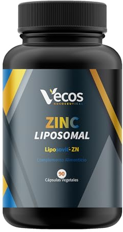 Zinc Liposomal - Liposovit®-Zn 25 mg - Alta Absorción - 90 Cápsulas Veganas - Fortalece Piel, Cabello y Uñas - Sin Aditivos - Suministro 3 Meses