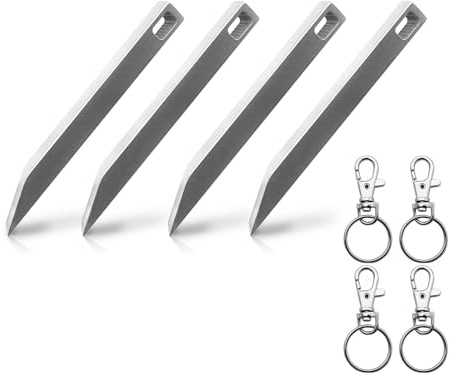Mighty Bar EDC Lot de 4 pieds-de-biche multifonctions avec porte-clés, en acier inoxydable robuste, pour un transport quotidien, comprend tournevis, décapsuleur, ouvre-boîte