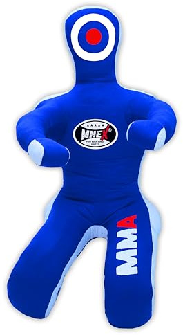 MNEX Pro Fighting MMA Brottningsdummy, träningsboxningssäck, blå och svart med mål, kampsport, övningsutrustning (blå, 122 cm)