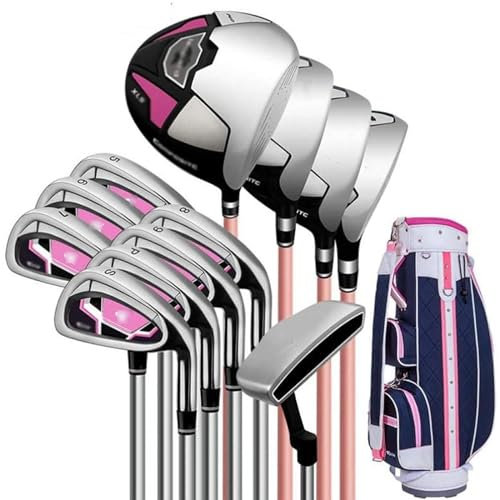 Ladies Golf Club Set, Dam Golf Club Set Komplett högerhands Golf Club Set, Golf Club Set med golfklubbor och stativväska för kvinnor och nybörjare