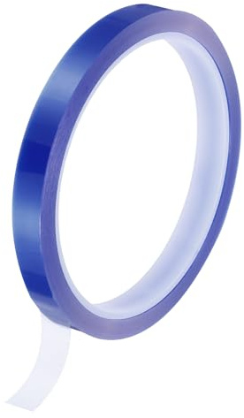 QUARKZMAN 1 Stück Hitzebeständiges Klebeband 10mm x 33m Capton Tape Polyimid Isolierband für 3D Drucker Elektronik Sublimation Elektronik Leiterplatten Löten Pulverbeschichtung, Blau