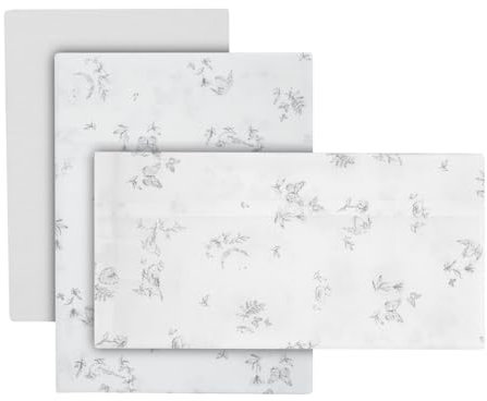 Cambrass - Ropa de cama de bebé - Sábana Moisés/Carro 3 Piezas Merlo Crudo 35x80 cm