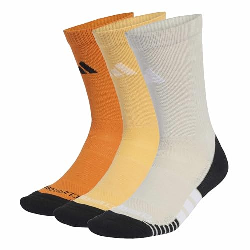 adidas unisex - vuxen PERFORMANCE CLIMACOOL CUSHIONED CREW 3P, Pure Orange/Semi Ice Tangerine/orbit grey, 45-48
