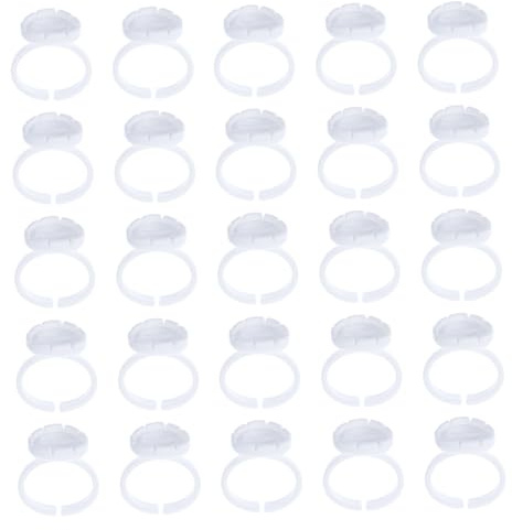 COMPUKAS 100pcs Conteneur à Pigments en Plastique Blanc pour Extension de Cils Professionnel, Facile à Nettoyer et Pratique pour Salon ou Usage Personnel