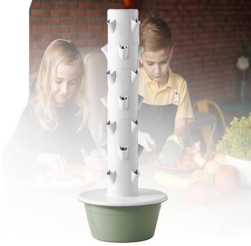 Tour Hydroponique,Tour Hydroponique Verticale,Tour Aeroponique,Système De Culture Hydroponique Pour Herbes,Fruits Et Légumes D'intérieur,Pour Le Jardinage De La Cuisine À La Maison,Green-53X135CM