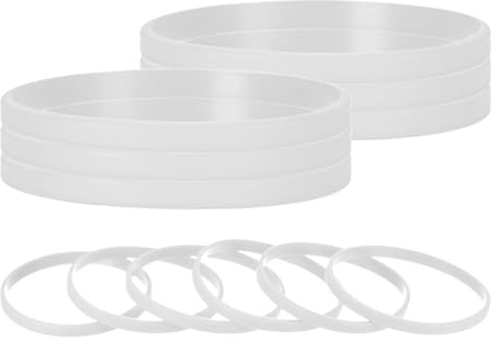 TIXIPEM 12-Pack Rubber Bracelets 7.1IN Cir Silicone, White | Blank Silicone Rubber Wristband, for Sports Team, Gym Events, Men Women Teen Party