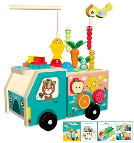 Zestivra Shape Sorter Jouet | Activités de Motricité Fine - Jouet en Bois Trier Carottes Formes Géométriques - pour Bébés Garçons Filles Maison Maternelle Voyage