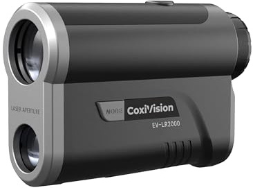 CoxiVision Télémètre Laser HD 2000 Yards pour la Chasse, grossissement 7X, écran OLED Rouge, Mode Arc/Fusil, Compensation d'angle, Balayage