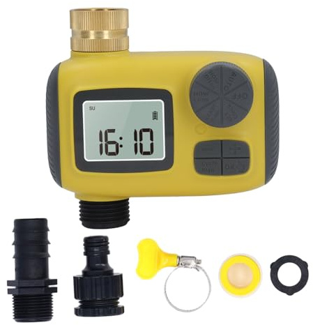 Timer Digitale Centralina Irrigazione 4 Zone 2 Vie, Programmatore Automatico per Giardino, Orologio Astronomico Settimanale e Giornaliero - Connessione Rame Puro, Impermeabile