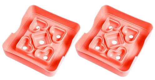 Lurrose Stampi per Sandwich a Forma di Cuore in Plastica Rosa, Set da 2 Pezzi, Mini Taglia Panini Riutilizzabili per Uso Domestico e Picnic, Accessori Cucina per Preparazioni Creative
