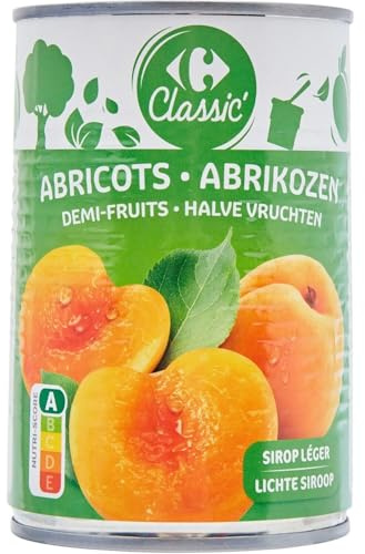 CARREFOUR CLASSIC' - Abricots Demi-Fruits au Sirop - Fruits Préservés - la boîte de 240 g net égoutté - 420g - Le Lot De 4