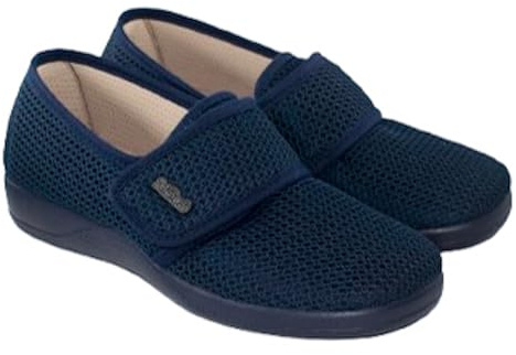 DeValverde 1160 Zapatillas Mujer Zapatilla Confort Transpirable de Rejilla Suela Antideslizante de Caucho Natural Fabricadas en España (Marino, Sistema tallas calzado EU, Adulto, Números, mediano, 42)