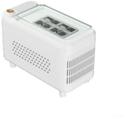 Jotekonoby Macchina per il ghiaccio portatile per auto, 12 V, compatta, per campeggio, viaggi, ufficio, con 8 cubi, raffreddamento rapido, in ABS, per mini frigo, camper, barca, uso esterno, bianco