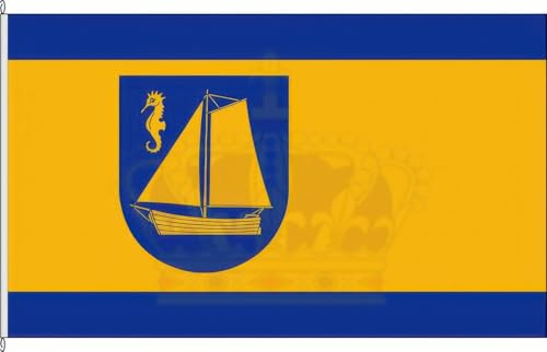 KÖNIGSBANNER Zertifizierte Flagge Fahne Timmendorfer Strand - OH 60 x 90cm - Hissflagge doppelt gesäumt mit Karabinerhaken aus deutscher Flaggen-Manufaktur