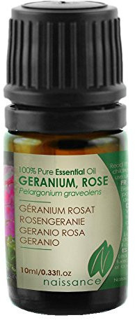Naissance Geranium Rose Essential Oil 10ml - Pure, Natural, Steam Distilled, Cruelty Free, Vegan and Undiluted - to for Aromatherapy & Diffusers