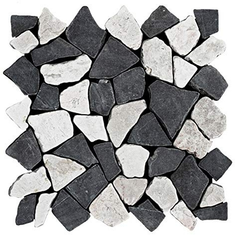 M-1-006 - 1 m² = 11 Fliesen - Naturstein Marmor Bruchstein Mosaikfliesen Marmormosaik Fliesen Lager Verkauf Stein-Mosaik Herne NRW
