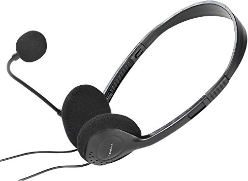 Vivanco IT-HS BASIC RC Stereo Headset mit Fernbedienung (ultraleicht, Lautstärkeregler) schwarz