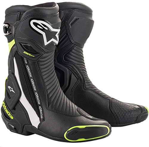 Alpinestars SMX Plus v2 Motorradstiefel Schwarz/Weiß/Gelb 44