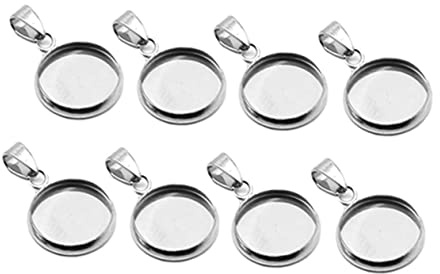 Healifty 20 Stücke Lünette Anhänger Tabletts Runde Cabochon Einstellungen Tabletts Anhänger Rohlinge für Diy Basteln Geschenk Schmuck Machen (Silber 20Mm)