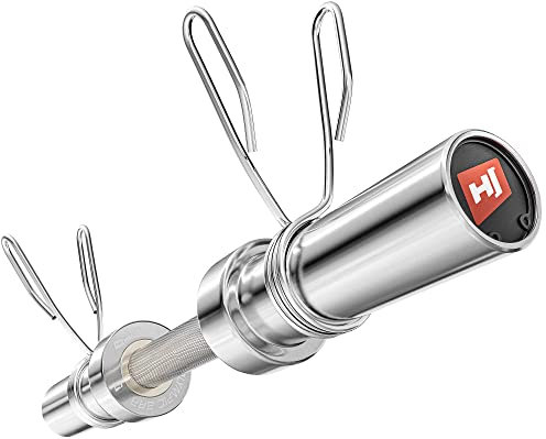 Hop-Sport Olympia Hantelstange 50 mm - Langhantelstange 165 cm, SZ-Stange 120 cm, super SZ-Stange 120 cm und Kurzhantelstange 50 cm - verchromt und gerändelt mit Federverschlüssen (50 cm)