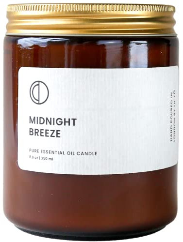 OCTŌ Midnight Breeze Rose Geranium + Patchouli + Vetiver | Scented Candle. Made with Essential Oils and Soy Wax. 250ml
