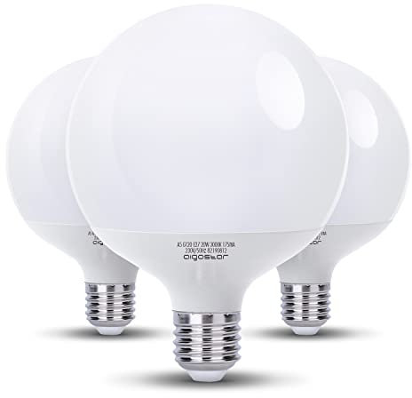 Aigostar LED E27 20W Leuchtmittel Birne Lampe Warmweiß 3000K 2060 Lumen Abstrahlwinkel 180 Grad G120 Glühbirnen Tropfen Groß Hell Energiespar 3 Pack