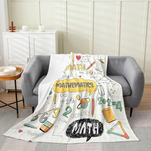 Erosebridal Coperta con equazione matematica per bambini, 76 x 101 cm, per tutte le stagioni, formula matematica, per bambini, ragazzi, ragazze, studenti di scienze, scuola, educativa, coperta in pile
