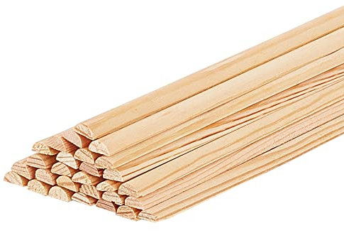 OLYCRAFT 30 Stück Rundholzstäbchen Unbehandelte Holzleisten Runddübelleisten Holzrunddübelstange Naturholzstäbe Naturholz Rundstäbchen Modellzubehör Für Holzhandwerksbedarf - 20x0.7x0.3cm