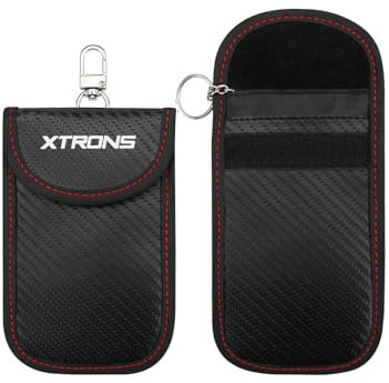 XTRONS Autoschlüssel RFID-Signalblocker Faraday-Taschen für Schlüsselanhänger Blockieren Sie alle Arten von Signalen in der Tasche (2-Pack)
