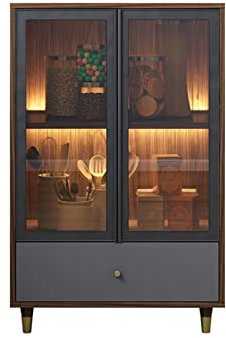 MOOWI Vinoteca Gabinete de Almacenamiento de Vino Moderno, Consola de aparador de Cocina y Bar for el hogar con Puertas y cajones de Vidrio para almacenar Vino (Size : Small)