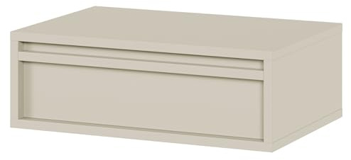 Selsey Hängande sängbord sidobord med låda 50 cm Nattbord Beige Grå Evo