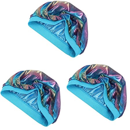 FRCOLOR 3stücke Elastische Duschhaube Mit Breitem Wiederverwendbar Für Schlaf Und Spa Leicht Und Geeignet Für Kopfgrößen