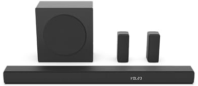 Hisense HS5100-5.1-kanals soundbar med 6,5 tum trådlös subwoofer, 540 W max ljudeffekt, 5.3 trådlös Bluetooth, drivs av DTS Virtual:X, HDMI ARC/Optical/AUX/USB