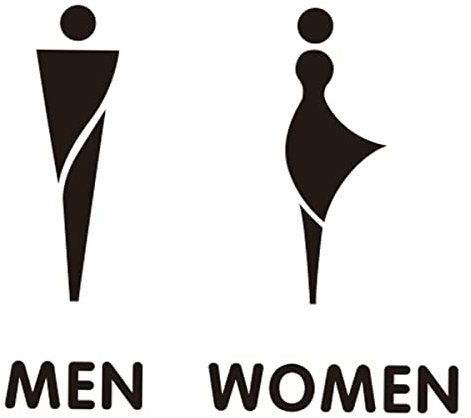 CHFYIJYHM Acryl-Badezimmerschild for Männer und Frauen, Deko-Figuren-Set, modernes Toilettenschild for Männer und Frauen, Badezimmer-Türschilder, Toiletten-WC-Schilder for Unternehmen, 25 cm hoch(E)
