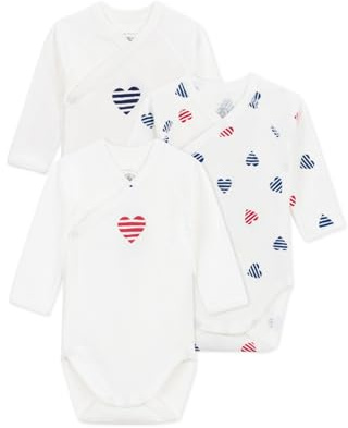 Petit Bateau unisex baby långärmad bodys för födseln (förpackning med 3), Variant 1, Frühgeborenes