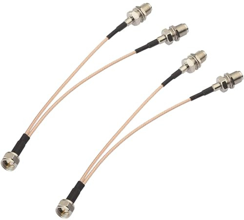 Superbat F-Type RG6 Splitter Coax Cable 75Ohm TV Antenna 3 Way Splitter Combiner F Male to F Dual Female RG316 Coaxial Cable 6inch 2-Pack