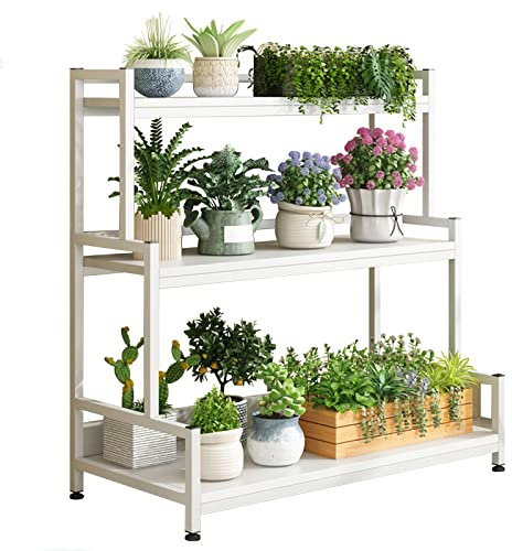Moderno supporto per piante in metallo a 4 livelli regolabile con design a scala per piante e fiori resistente, scaffale angolare con piedini per riporre casa e giardino