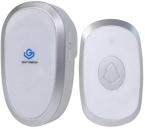 JIGATONEDA Campanello wireless alimentato a batteria, campanello con 38 melodie, 110 dB, portata 150M, campanelli wireless con LED lampeggiante, modalità silenziosa, uso esterno
