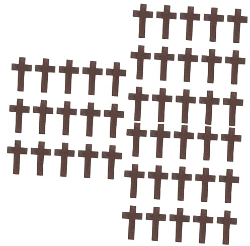JQQJZLC 200 Stück Anhänger für Halsketten, Holzkreuze, Herrenkreuz, Kreuze für Männer, Halskette, Medaillon, Holzkruzifix, Jesus-Kreuz, Basteln, DIY-Anhänger, Kreuz, christliches Kreuz, Holzhandwerk,